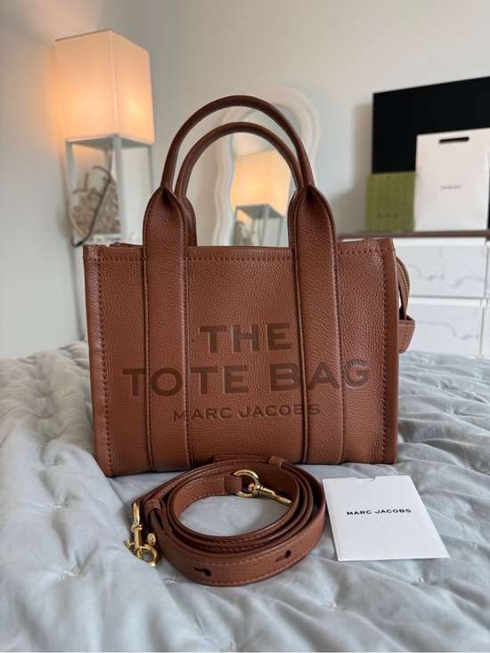 Marc Jacobs Handbags - Marc Jacobs Brown Pebbled Leather Small Tote with Detachable Crossbody Strap